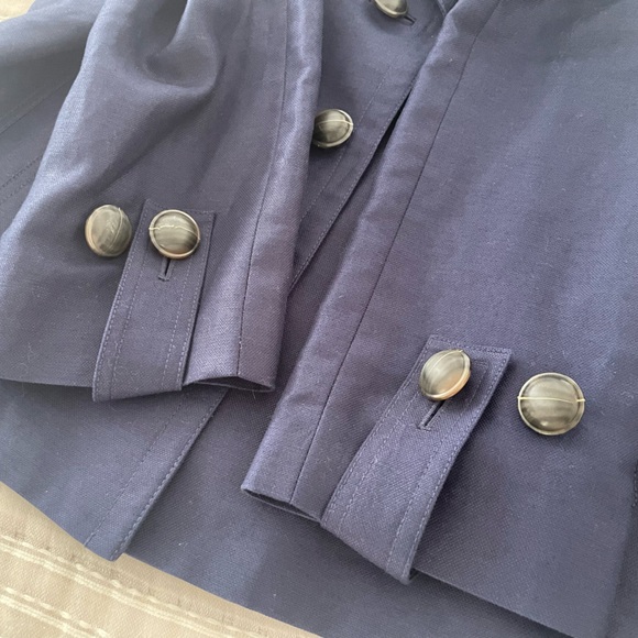 NEW Talbots Navy Blue Blazer; Cotton & Linen blend - Picture 4 of 5
